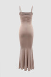 Jersey Ruched Mermaid Maxi Dress