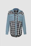 Denim Panel Plaid Shirt