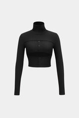 Cut Out Turtleneck Long Sleeve Top