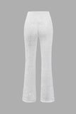 Drawstring Openwork Knit Pants