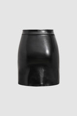 Double Zip Faux Leather Mini Skirt