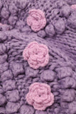 Flower Pom-pom Knit Cardigan