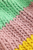 Color Block Chunky Knit Cardigan