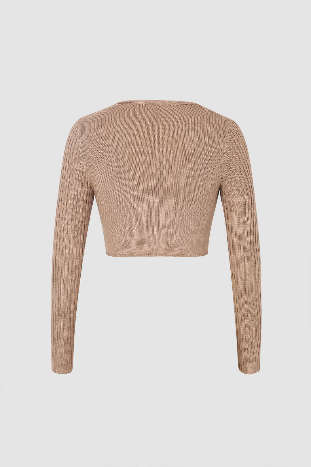 Cable Knit Cropped Long Sleeve Top