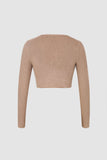 Cable Knit Cropped Long Sleeve Top