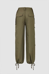 Drawstring Parachute Cargo Pants