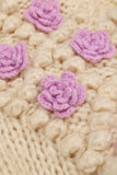 Flower Pom-pom Knit Cardigan