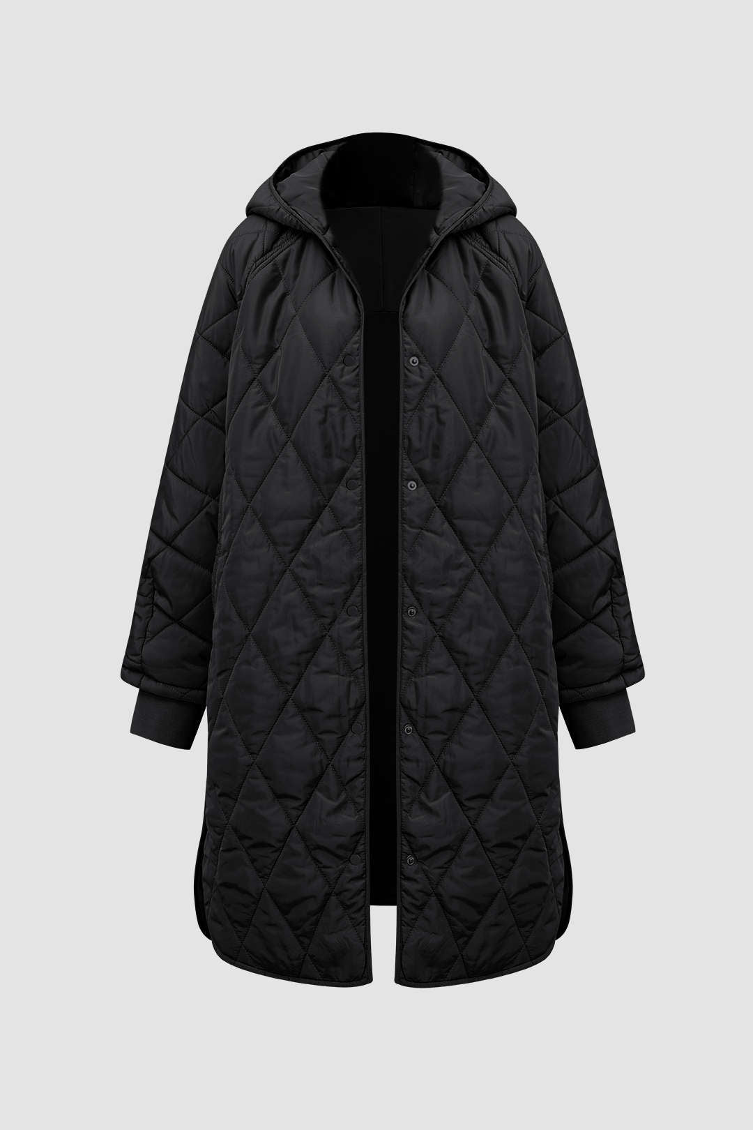 Diamond Quilted Hooded Jacket