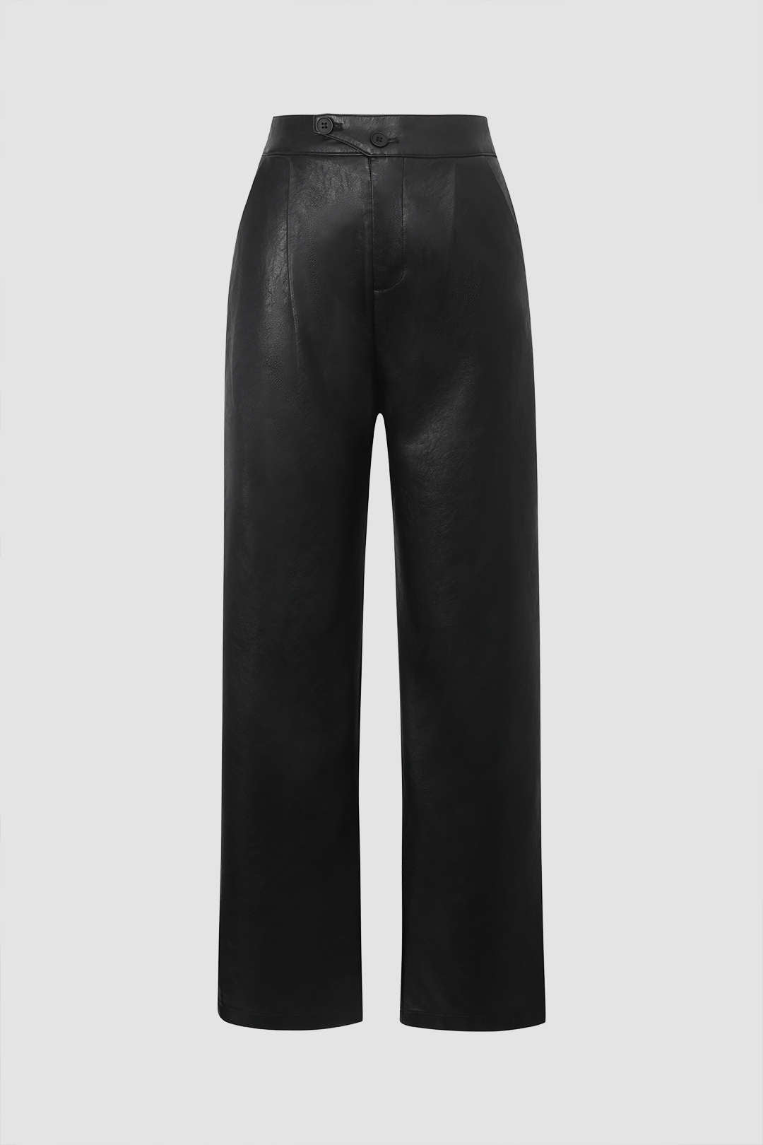 Faux Leather Elastic Waistband Pants