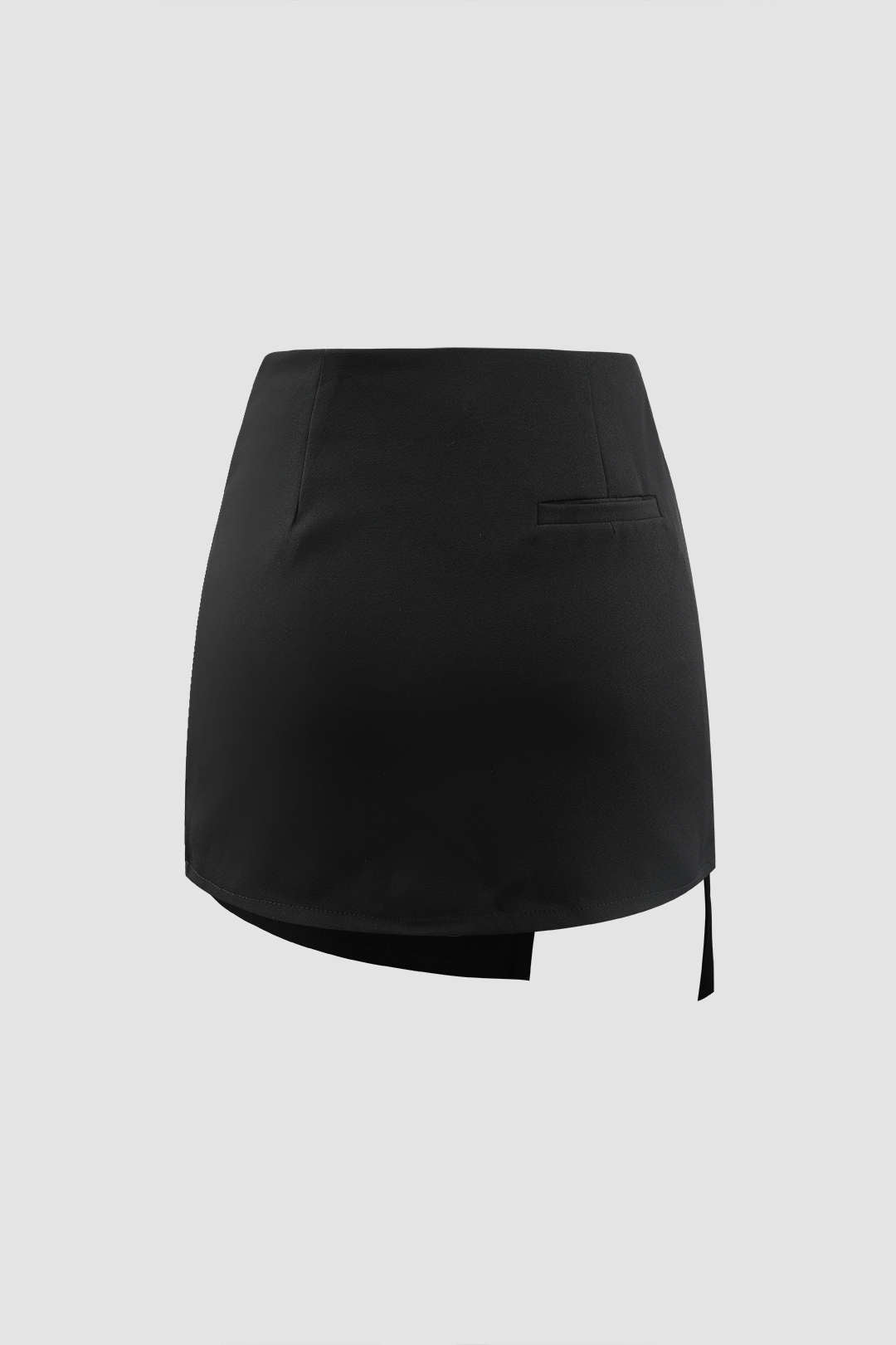 Flap Pocket Wrap Mini Skirt