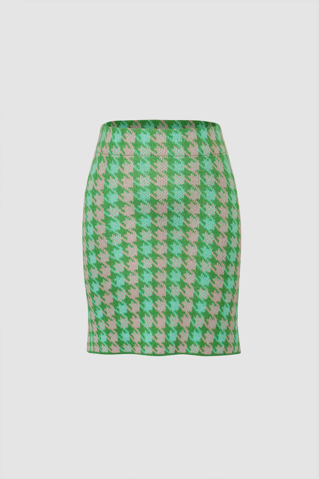 Houndstooth Knit Mini Skirt