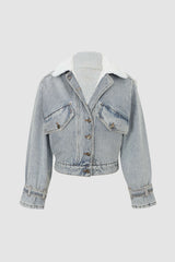 Faux Shearling Denim Jacket