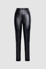 Faux Leather High Waisted Legging