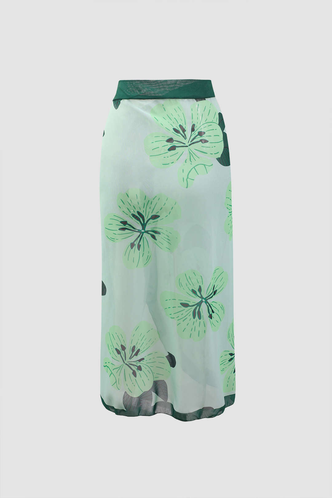 Floral Print Knot Side Cover Up Skirt