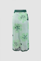 Floral Print Knot Side Cover Up Skirt