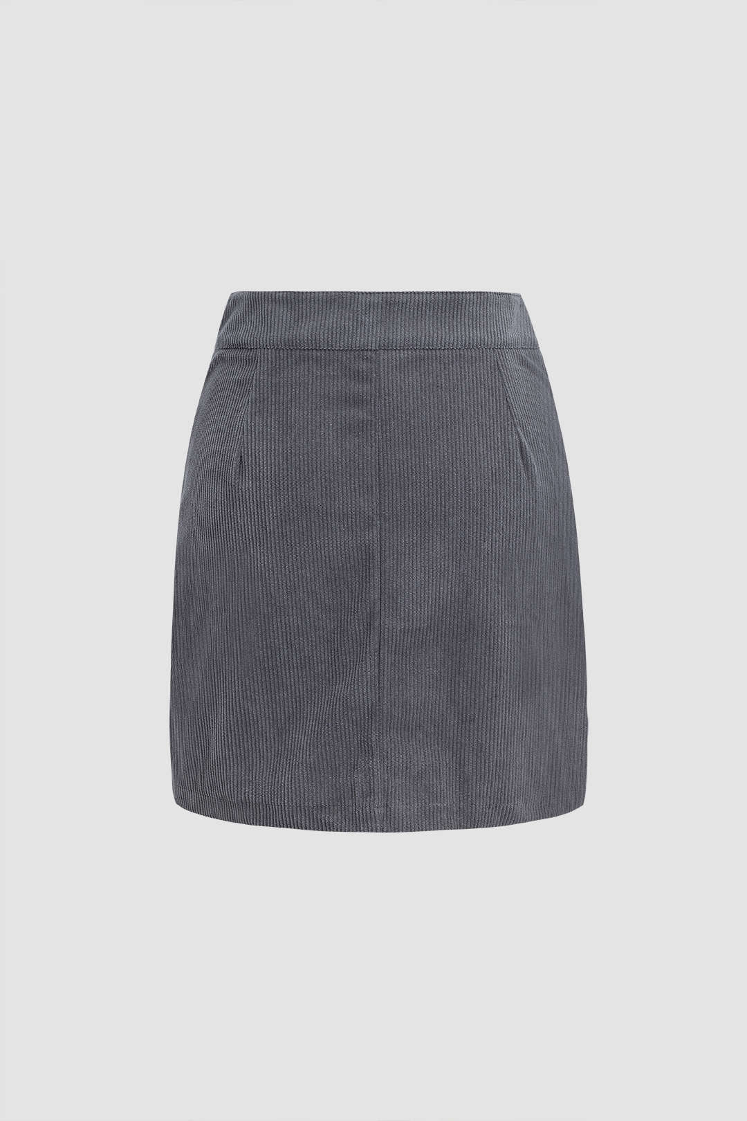 Button Front Corduroy Mini Skirt