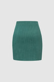 Corduroy Button Mini Skirt