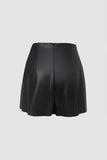 Faux Leather Pleated Shorts