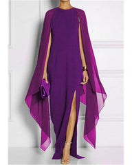 Shift Dress Maxi long Dress Sleeveless Black Solid Colored Layered Split Summer Plus Size Hot Elegant Split Black Purple Red Royal Blue S M L XL XXL 3XL 4XL 5XL