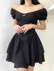 Short Sleeve Corset Layered Dress