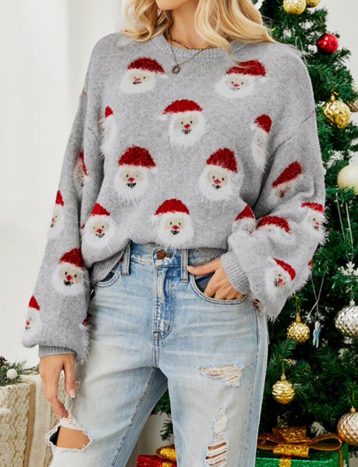 Santa Claus Head Knit Sweater