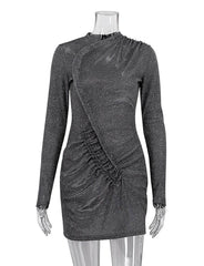 Sequined Hottie Club Party Long-sleeved Dress