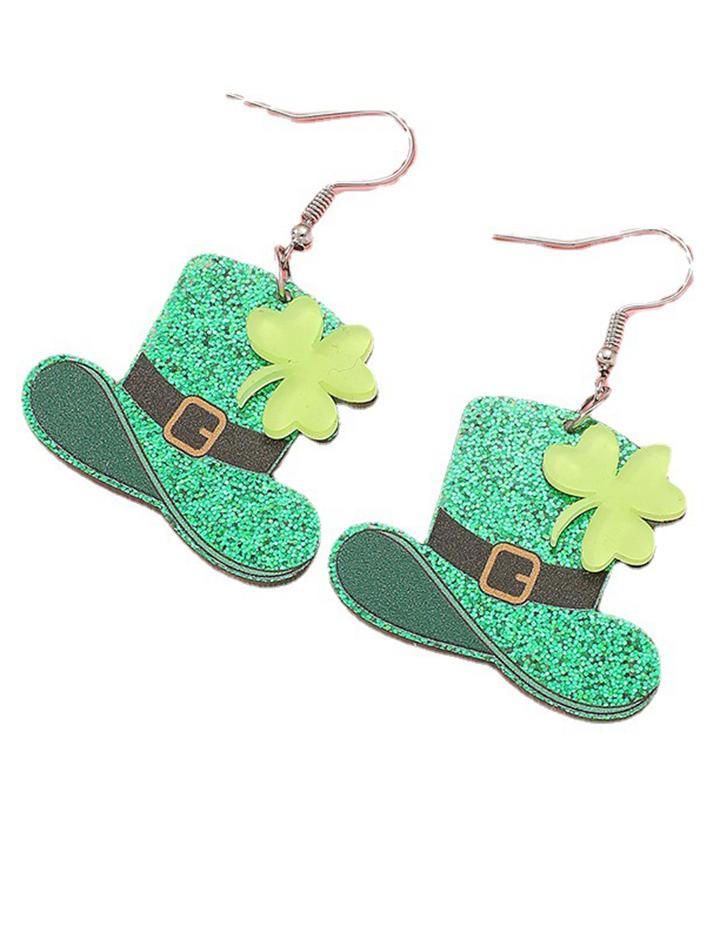 Shamrock Hat Acrylic Earrings