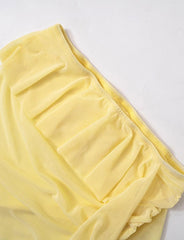 Ruffle Decor Super Crop Top and Mini Skirt Co ord Set