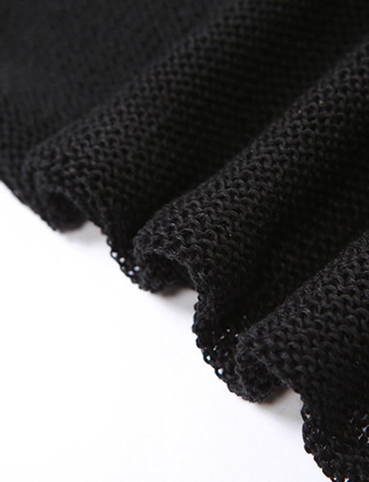 Hollow Crochet Halter Neck Camisole Skirt Set