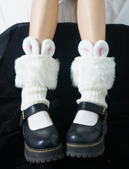 Rabbit Ear Fur Mid-length Socks Leg Warmer
