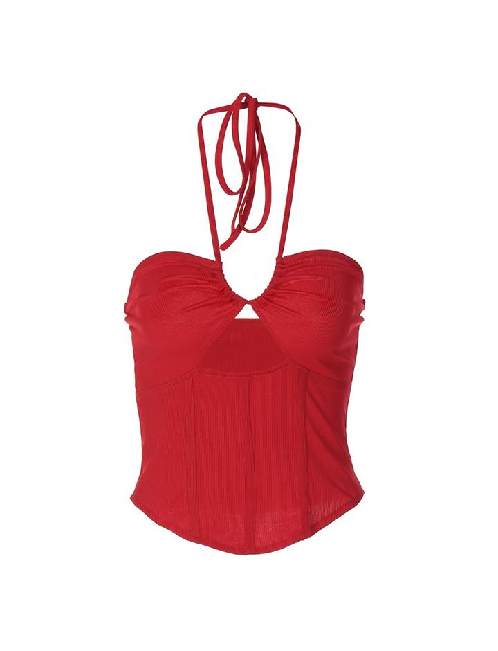 Halter Neck Strappy Camisole Wrap Top